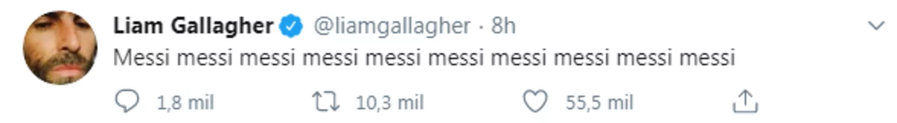Liam Gallagher "SACADISIMO" por el potencial pase de Messi al Manchester